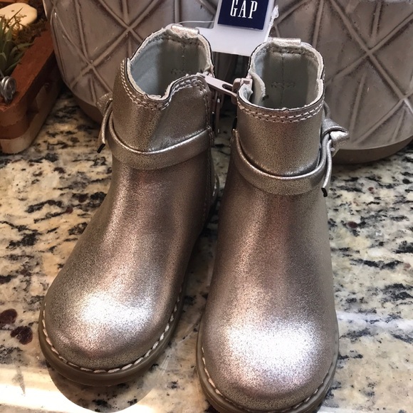 GAP METALLIC BOW TODDLER BOOTS NEW - Picture 7 of 8